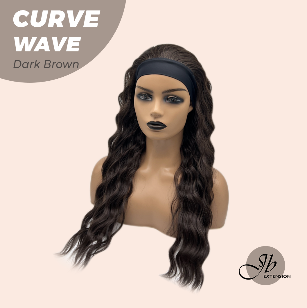 JBEXTENSION 26 Inches Long Wave Dark Brown Headband Wig CURVE WAVE - DARK BROWN
