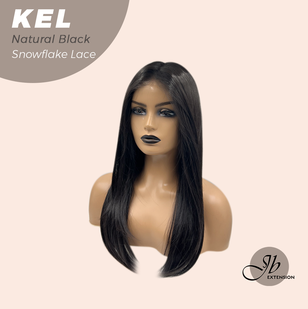 [PRE-ORDER] JBEXTENSION 22 Inches Natural Black Pre-Cut Snowflake Lace Frontlace Glueless Wig KEL NATURAL BLACK【PERMATEASE】【BENDY EAR TABS】