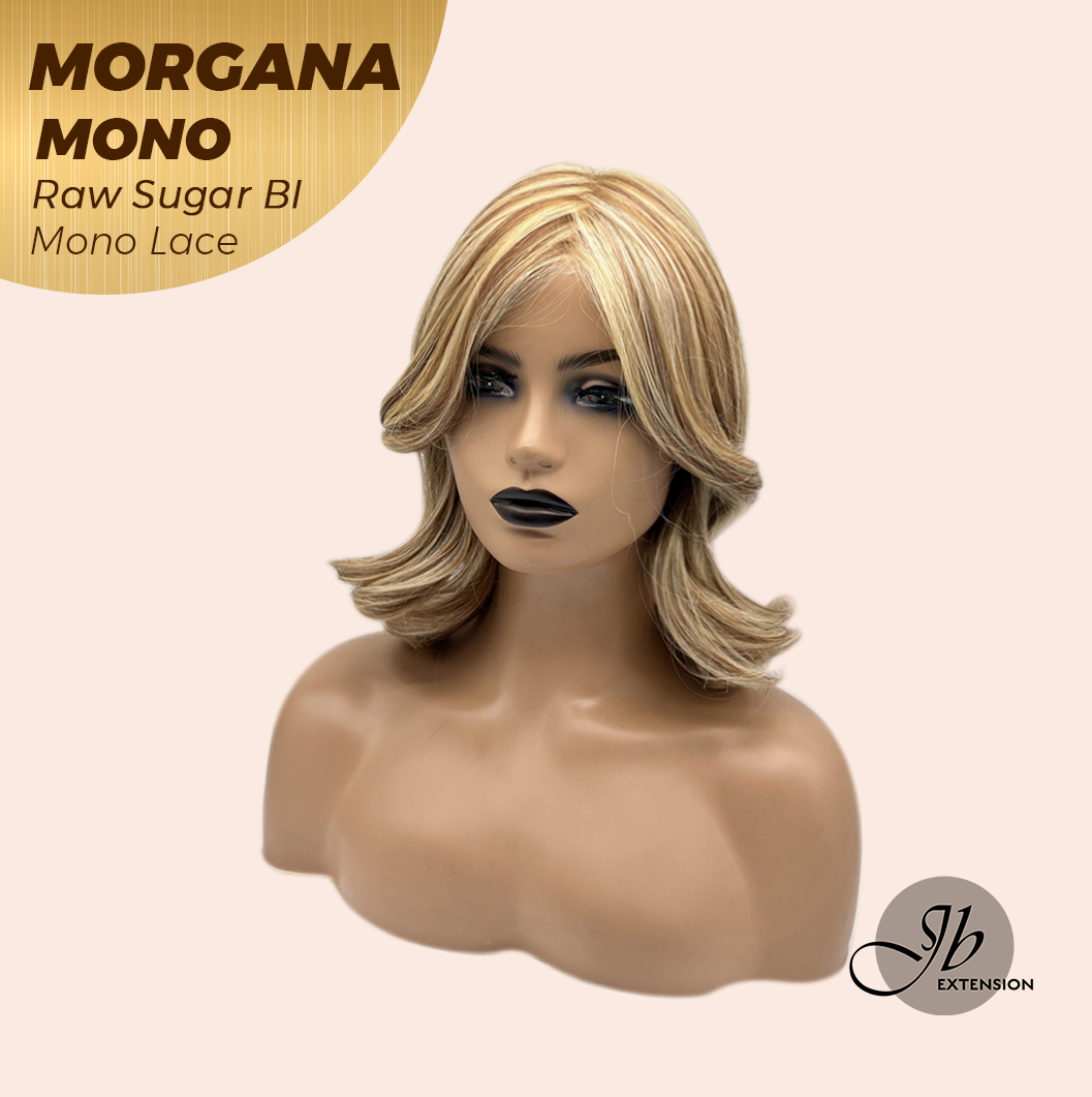 JBEXTENSION MORGANA MONO Monofilament Handmade Wig 6X5 Full Monofilament Hand Tied Top Wig 13 Inches Raw Sugar Blonde Mono Lace Wig With Anti-slip Silicone Strips Glueless Wig MORGANA MONO RAW SUGAR BLONDE【BENDY EAR TABS】