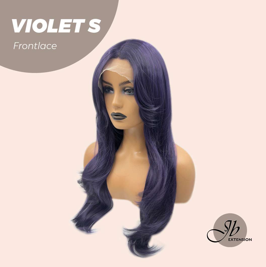 JBEXTENSION 26 Inches Dark Purple Color Long Curly Frontlace Glueless Wig VIOLET S