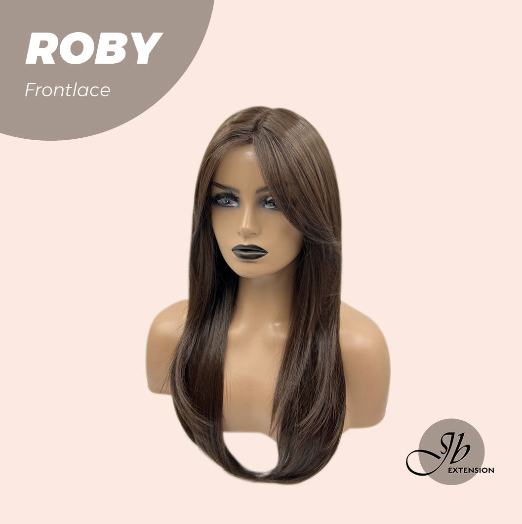 JBEXTENSION 22 Inches Brown Medium Length Women Pre-Cut Frontlace Glueless Wig ROBY