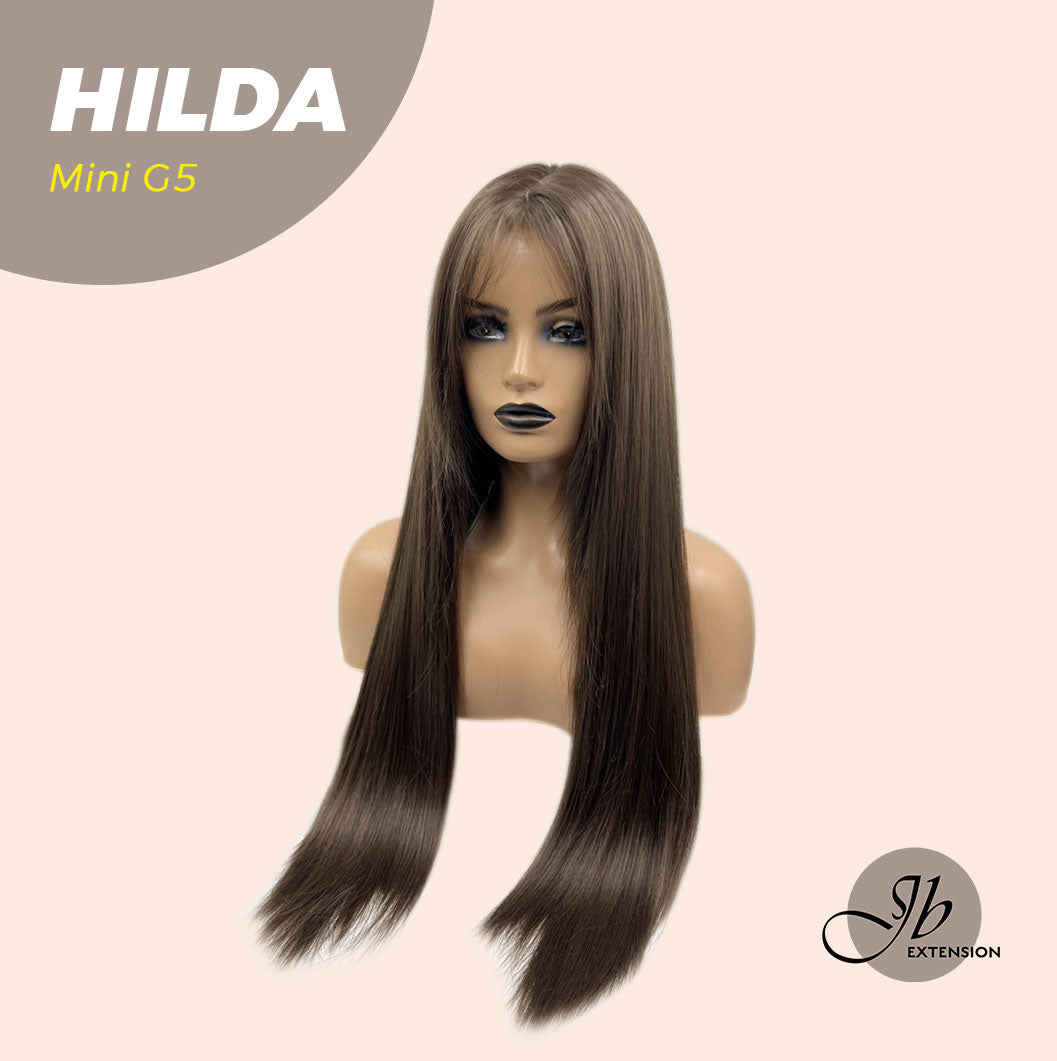 Get this look with our 28 Inches Long Cold Brown Straight Mini G5 Wig With Bangs HILDA