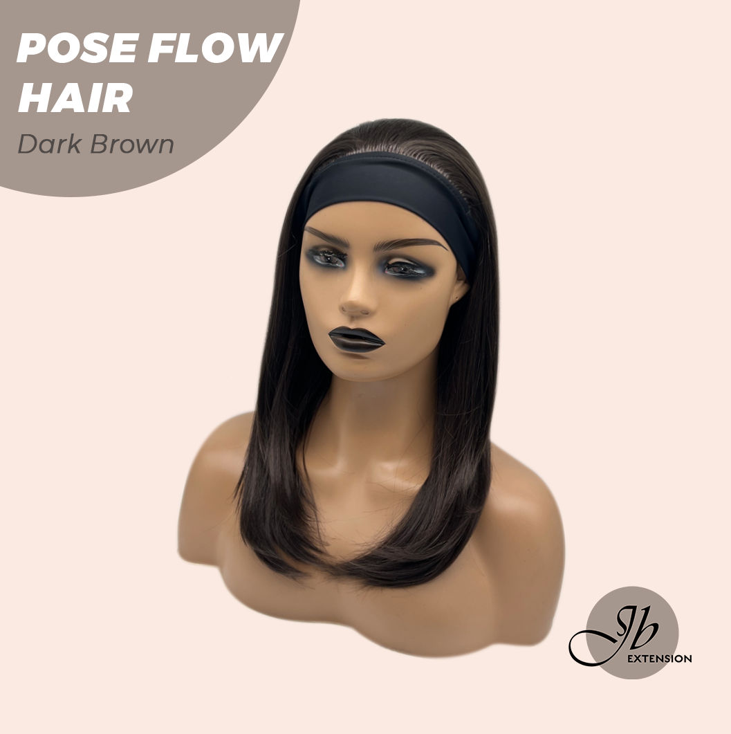 JBEXTENSION 18 Inches Dark Brown Headband Wig POSE FLOW HAIR - DARK BROWN