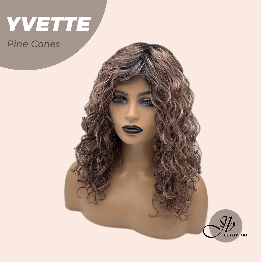 JBEXTENSION 14 Inches Extra Curly Pine Cones Wig Women Fashion Full Machine Wig YVETTE PINE CONES【PLUS PERMATEASE】【BENDY EAR TABS】