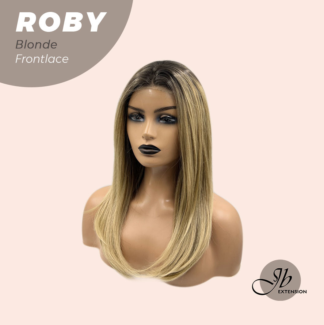 JBEXTENSION 22 Inches Blonde Medium Length Women Pre-Cut Frontlace Glueless Wig ROBY BLONDE