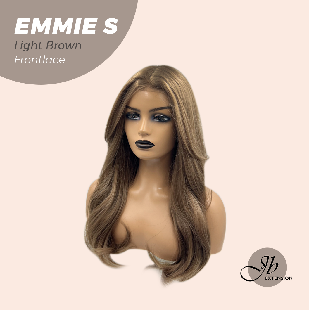 Nichole's Selection - 22 Inches Curly Light Brown Pre-Cut Frontlace Glueless Wig EMMIE S LIGHT BROWN