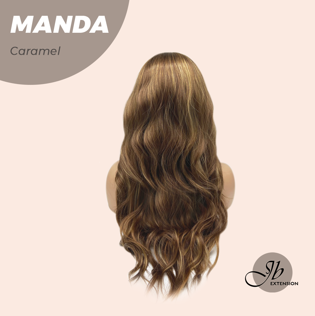 JBEXTENSION 26 Inches Long Caramel Body Wave With Bangs MANDA CARAMEL