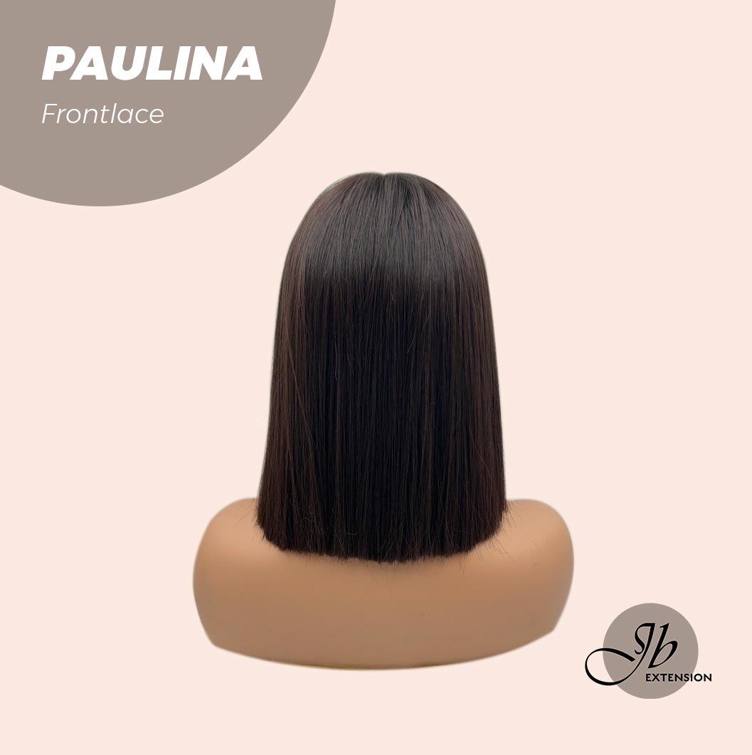 JBEXTENSION 10 Inches Bob Cut Soft Black Straight Pre-Cut Frontlace Glueless Wig PAULINA