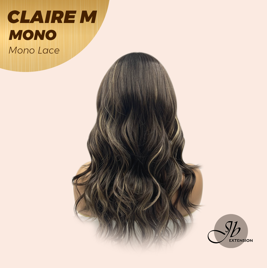 [PRE-ORDER] JBEXTENSION CLAIRE MONO Partial Monofilament Wig 22 Inches Brown With Highlight Partial Mono Lace Glueless Wig CLAIRE MONO【BENDY EAR TABS】