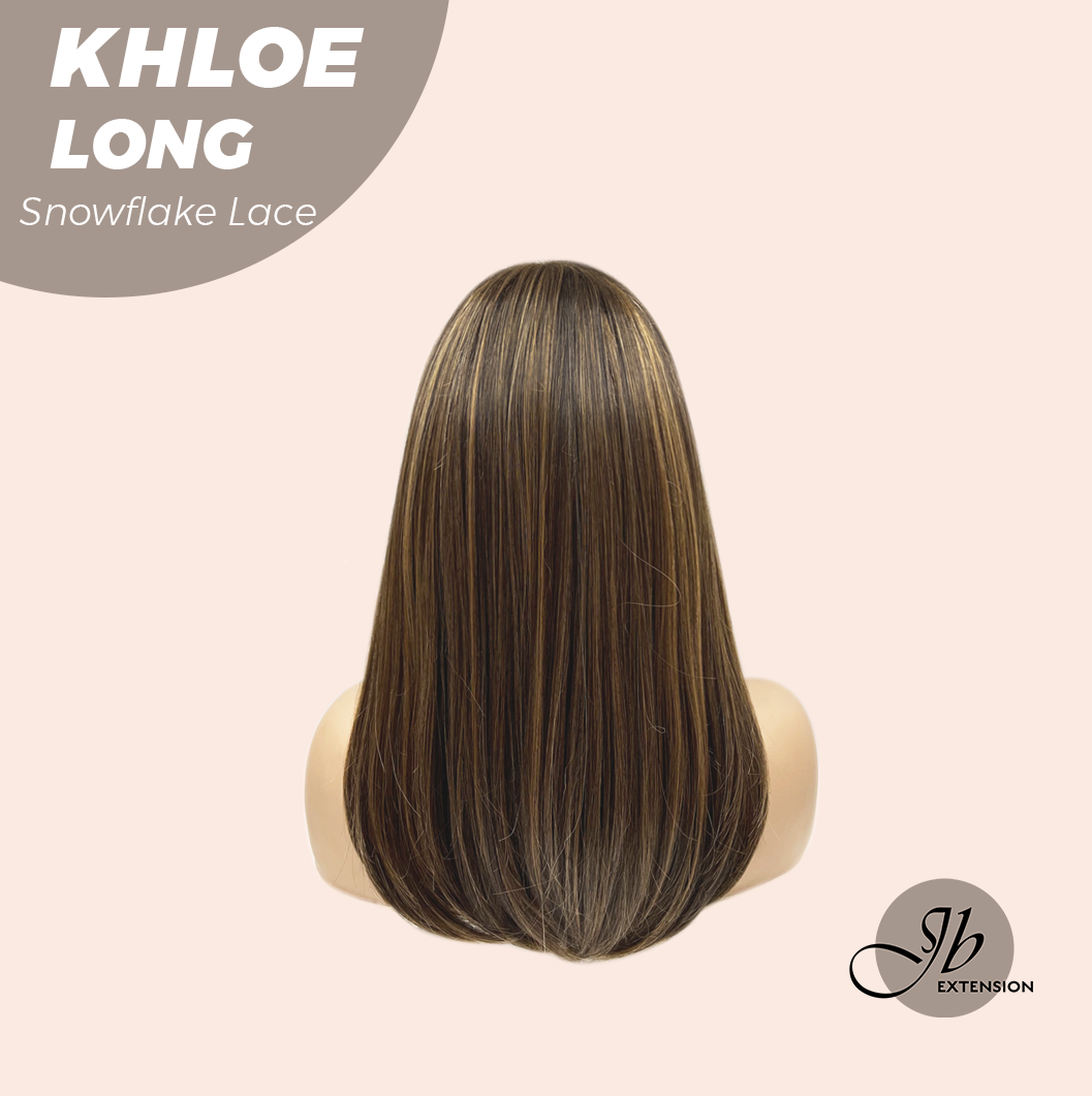 JBEXTENSION 18 Inches Caramel Pre-Cut Snowflake Lace Frontlace Glueless Wig KHLOE LONG【PERMATEASE】【BENDY EAR TABS】