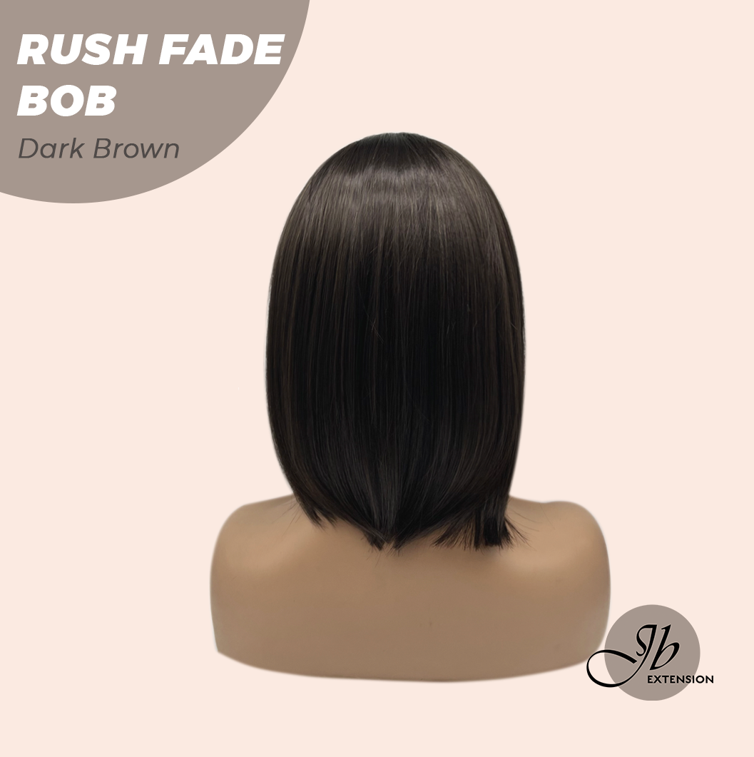 JBEXTENSION 12 Inches Short Hair Dark Brown Headband Wig RUSH FADE BOB - DARK BROWN