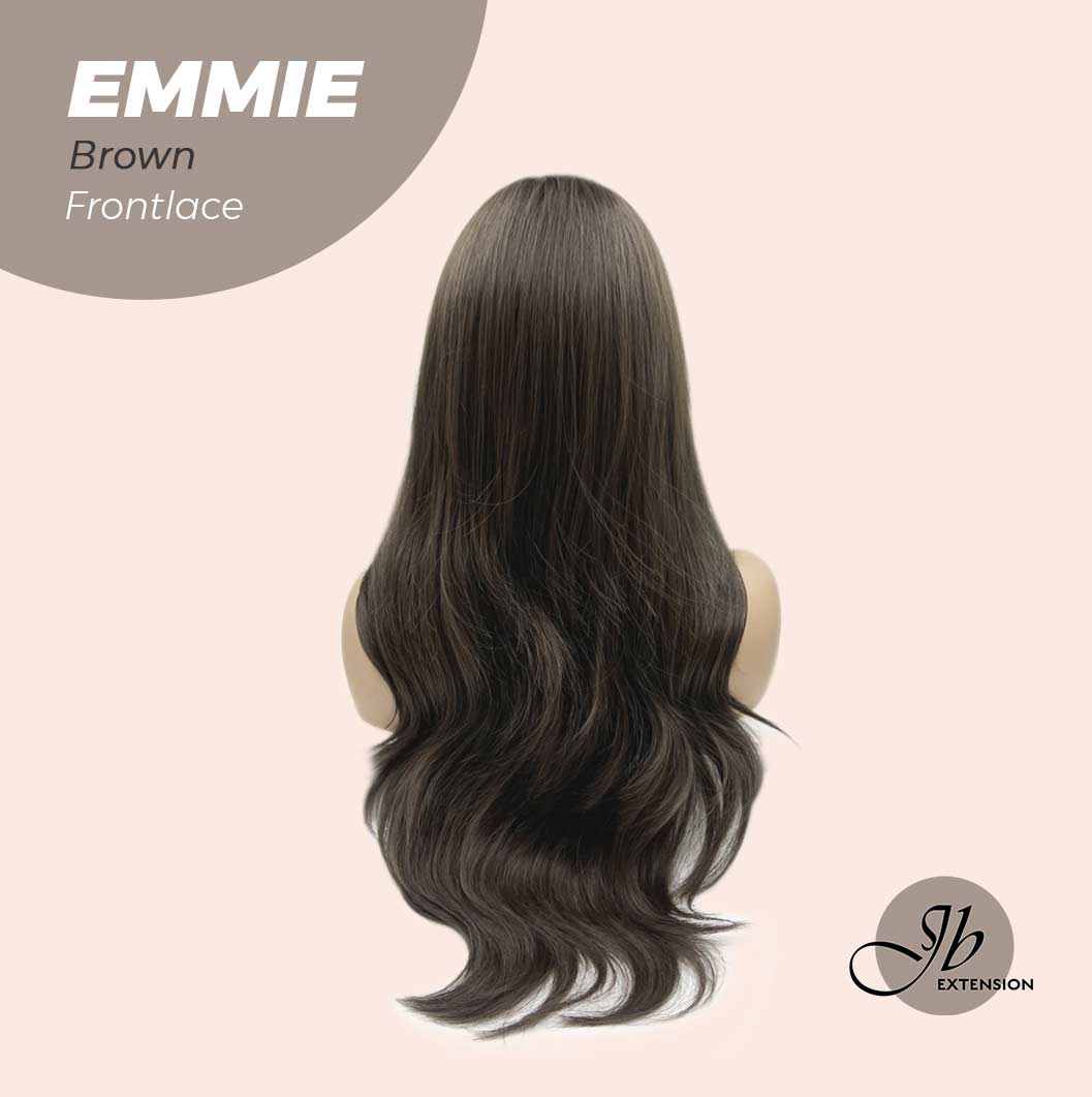 Get this look with JBEXTENSION 26 Inches Curly Women Cold Brown Wig Pre-Cut Frontlace Glueless Wig EMMIE BROWN