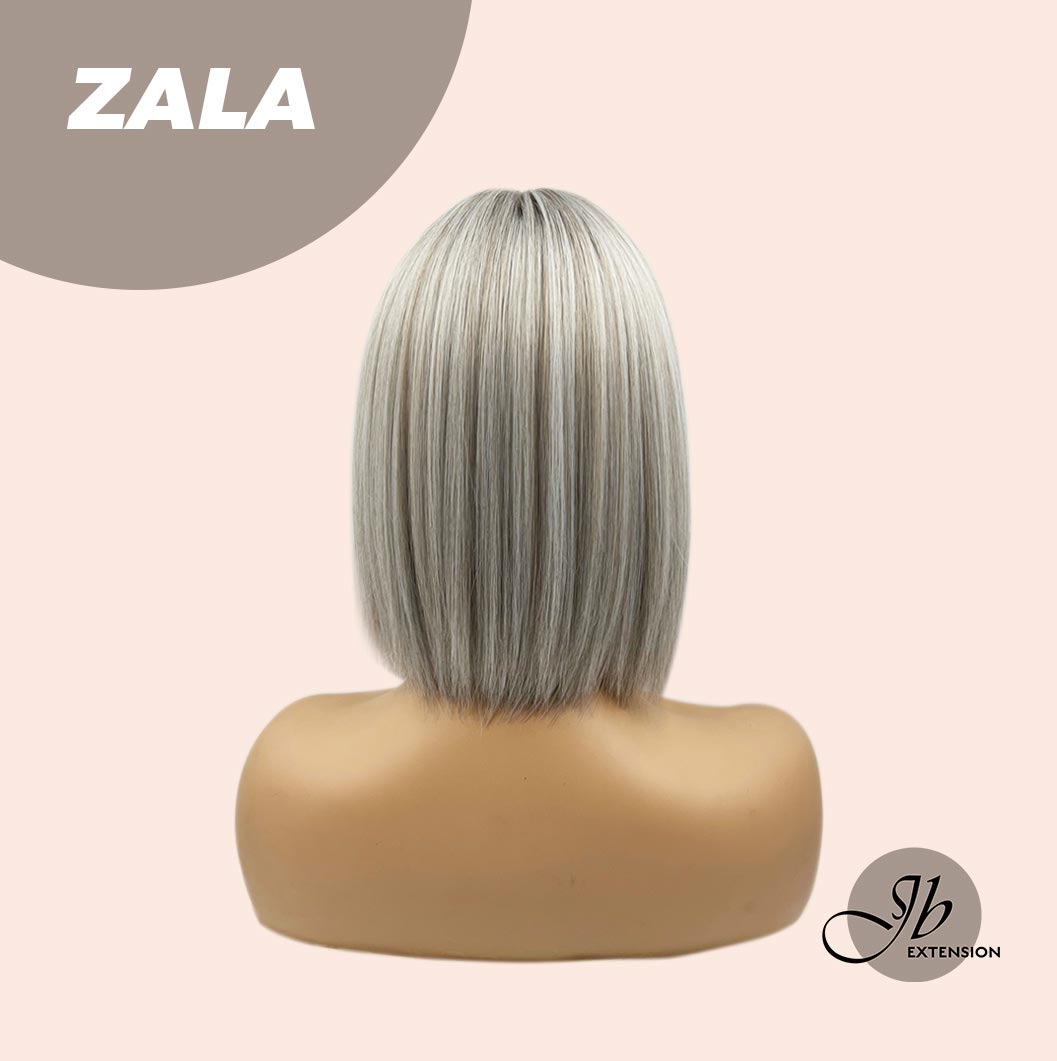 JBEXTENSION 10 Inches Bob Cut Tea Grey Hair With Bangs Wig ZALA
