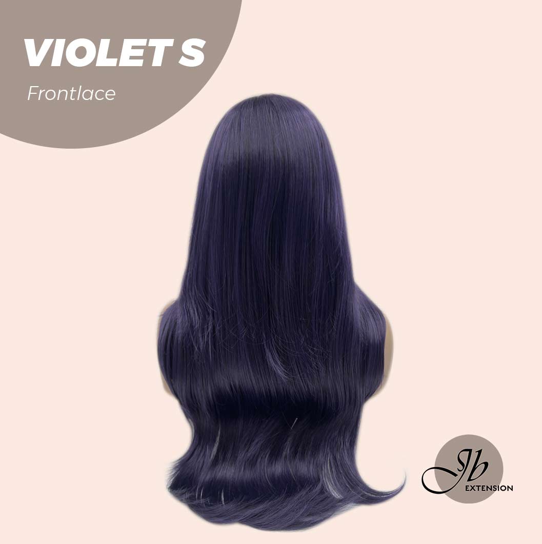 JBEXTENSION 26 Inches Dark Purple Color Long Curly Frontlace Glueless Wig VIOLET S