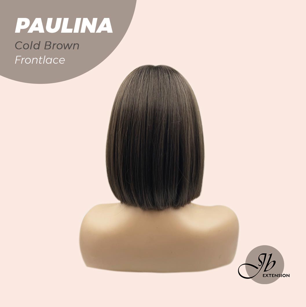 JBEXTENSION 10 Inches Bob Cut Cold Brown Straight Pre-Cut Frontlace Glueless Wig PAULINA COLD BROWN