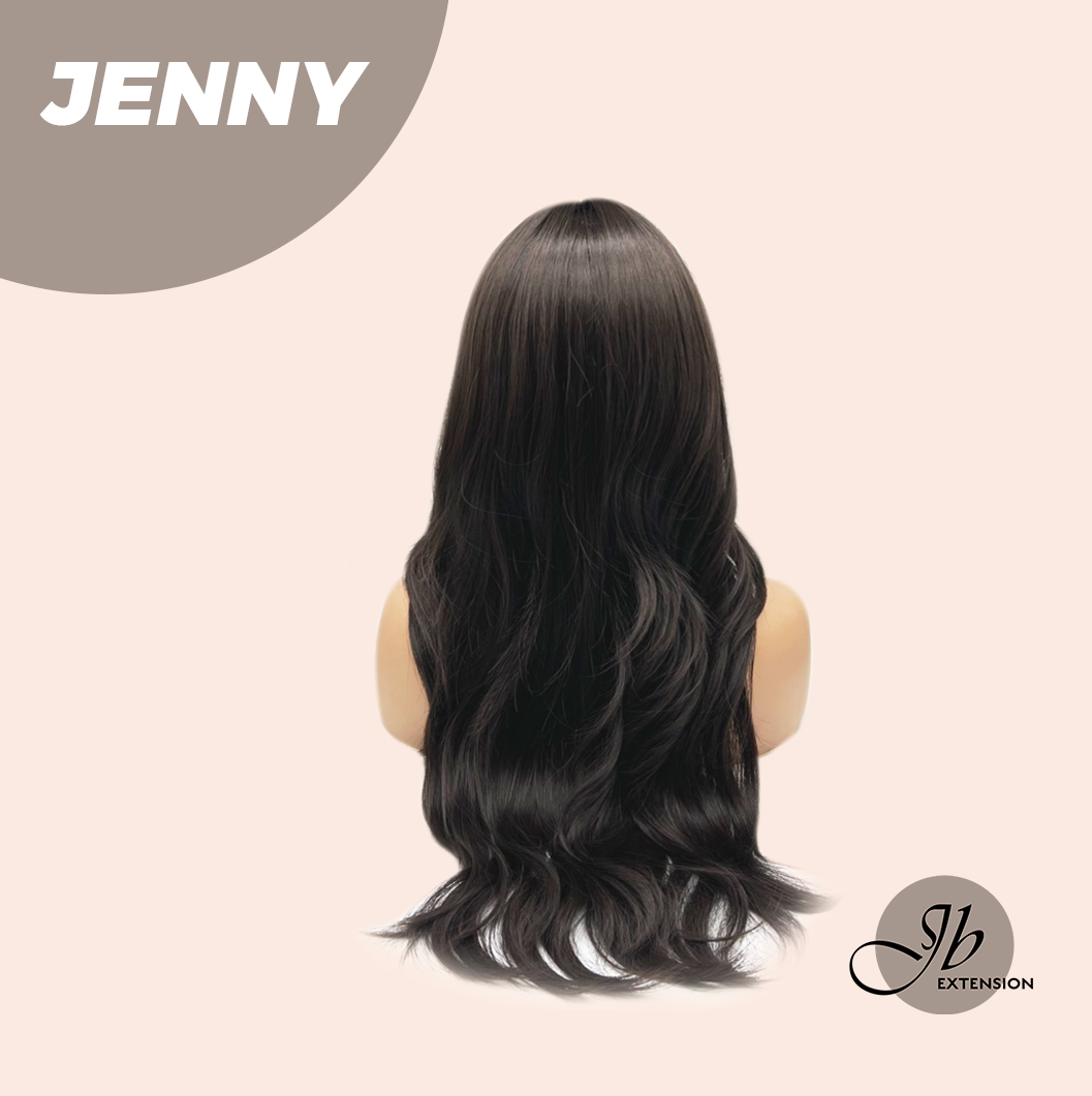 JBEXTENSION 25 Inches Midnight Brown( Black/Brown) Curly Wig with Bangs JENNY