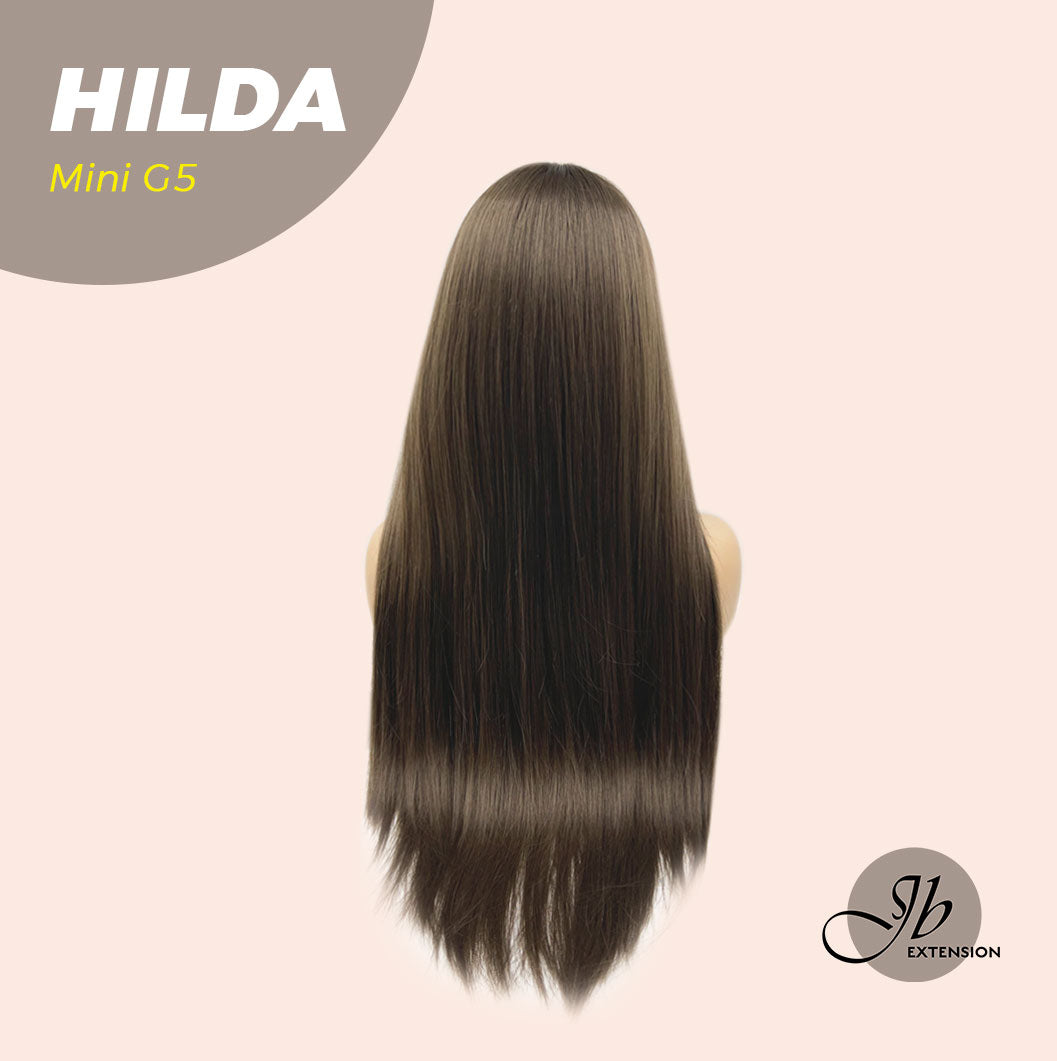 Get this look with our 28 Inches Long Cold Brown Straight Mini G5 Wig With Bangs HILDA