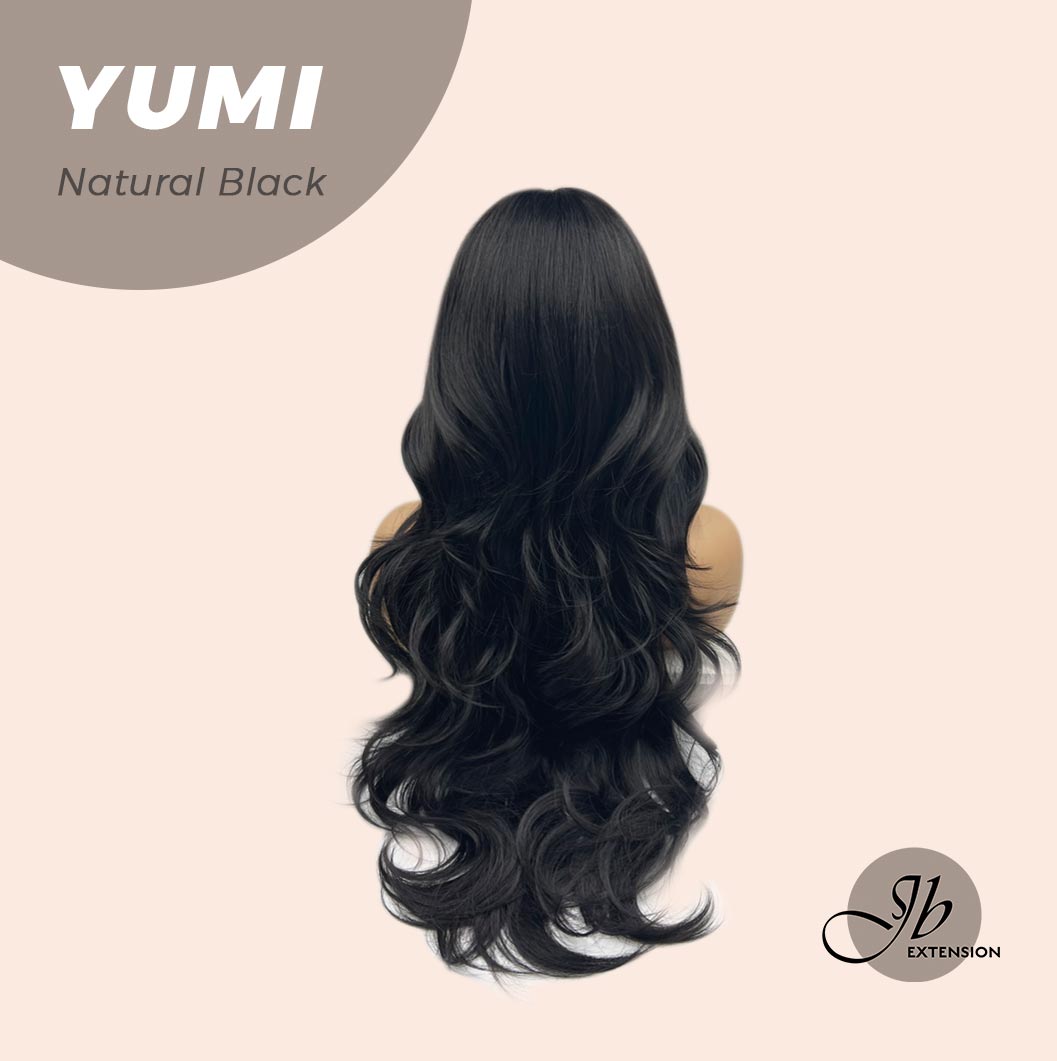 JBEXTENSION 30 Inches Long Natural Black Wig With Bangs YUMI NATURAL BLACK