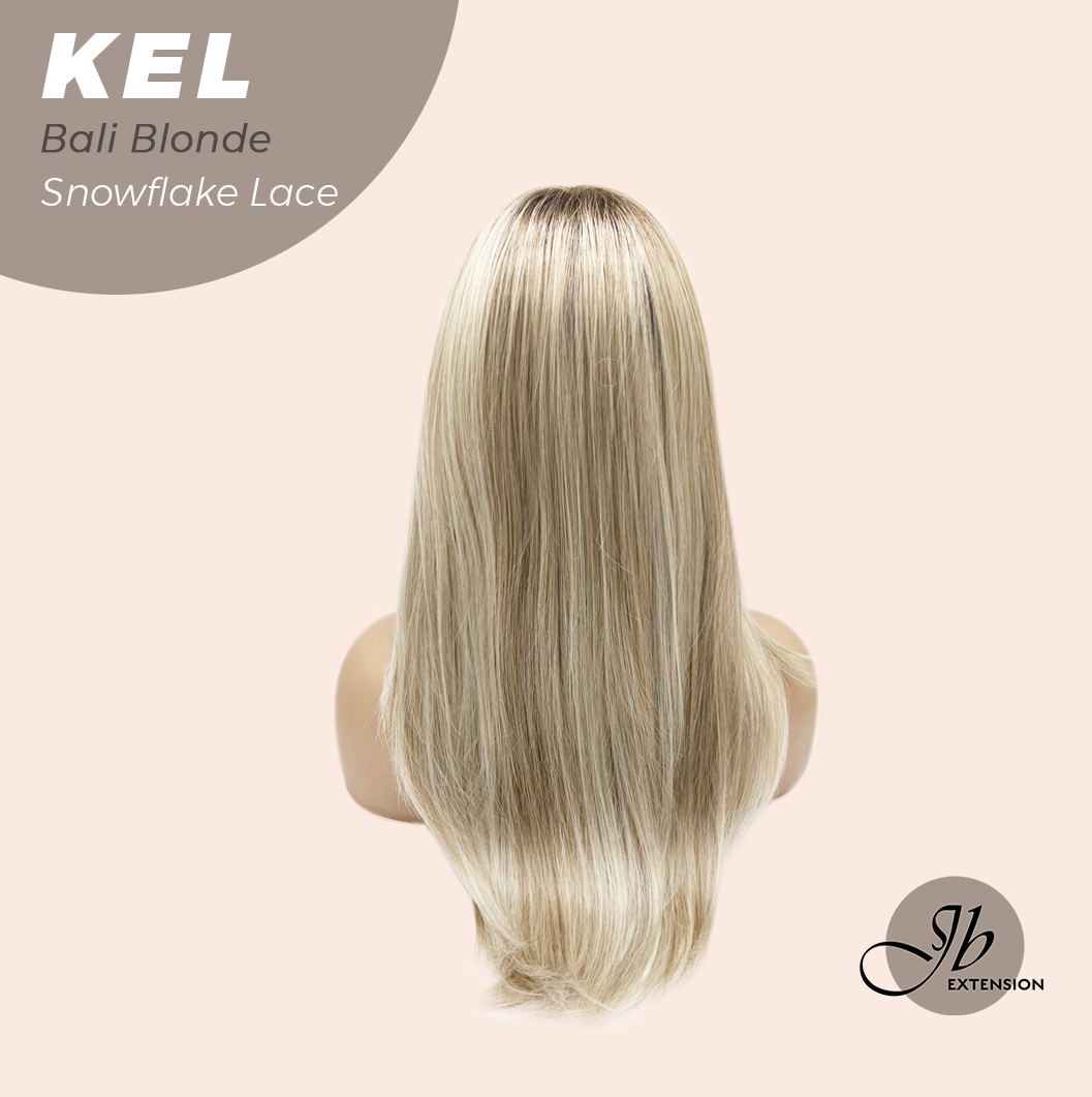 JBEXTENSION 22 Inches Bali Blonde Pre-Cut Snowflake Lace Frontlace Glueless Wig KEL BALI BLONDE【PERMATEASE】【BENDY EAR TABS】- S/M