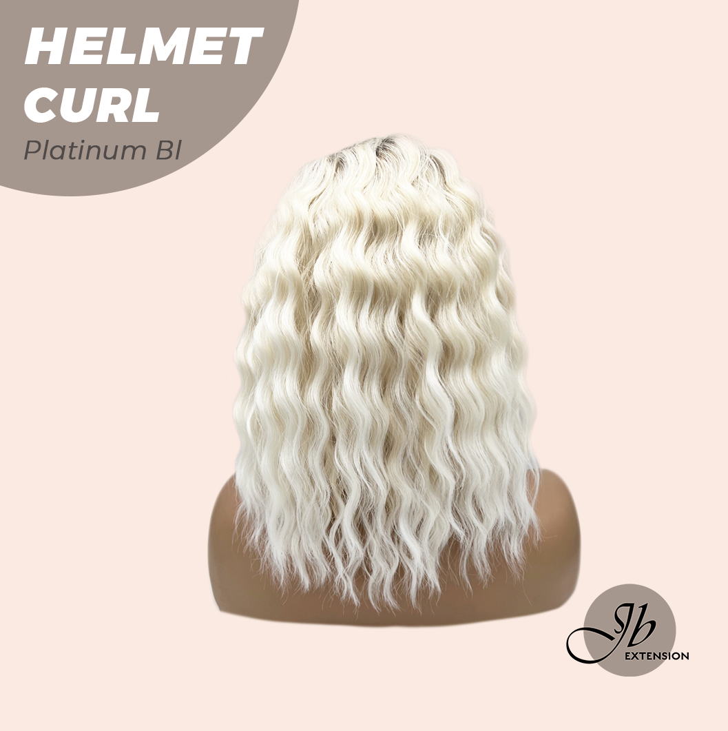 JBEXTENSION 15 Inches Short Curly Platinum Blonde Hair Headband Wig HELMET CURL - PLATINUM BLONDE