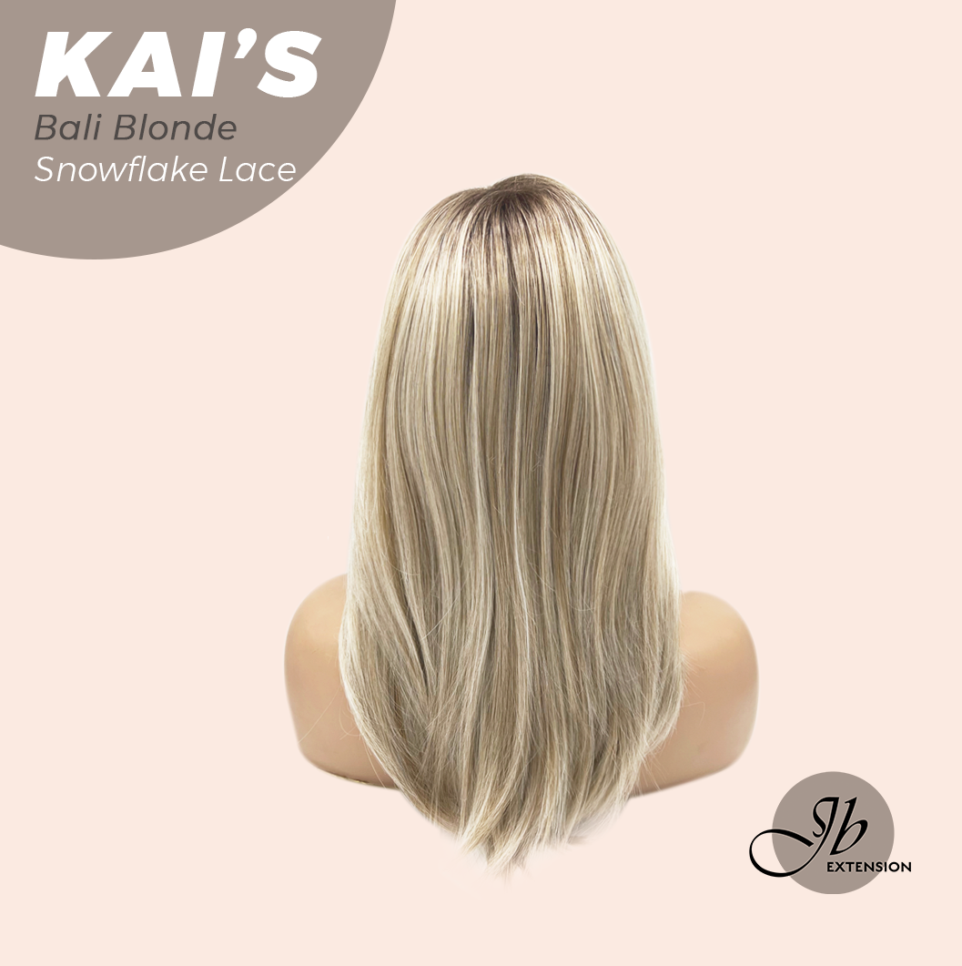 JBEXTENSION 18 Inches Bali Blonde Pre-Cut Snowflake Lace Frontlace Glueless Wig KAI'S BALI BLONDE【PERMATEASE】【BENDY EAR TABS】