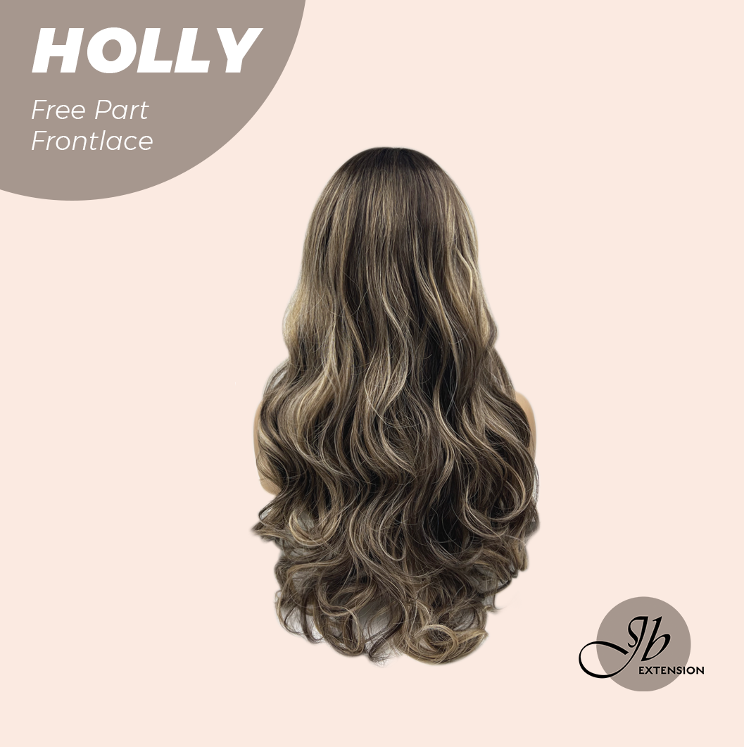 Get the Influencer Look with Brown With Highlight Wave Pre-Cut Wig HOLLY