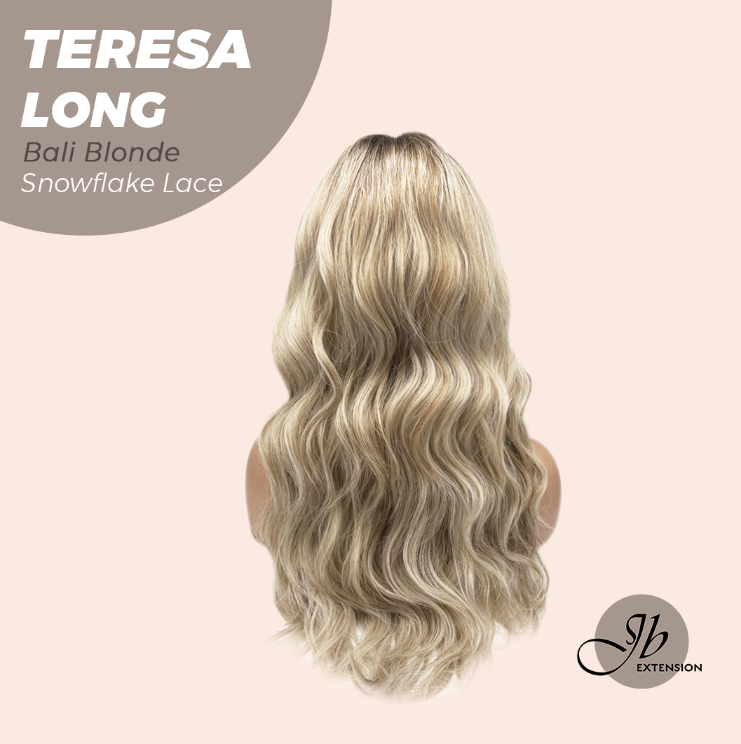 JBEXTENSION 22 Inches Long Bali Blonde Pre-Cut Snowflake Lace Frontlace Glueless Wig TERESA LONG BALI BLONDE【PERMATEASE】【BENDY EAR TABS】