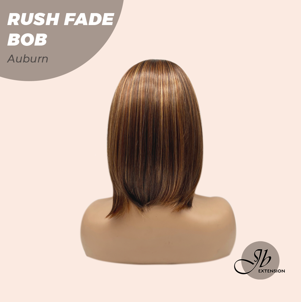 JBEXTENSION 12 Inches Short Hair Auburn Highlight Headband Wig RUSH FADE BOB - AUBURN