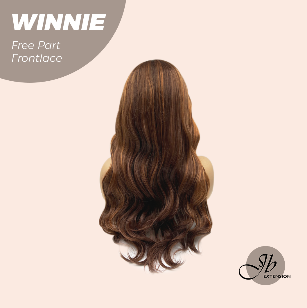 JBEXTENSION 26 Inches Copper Curly Fiber X, Tangle Less Pre-Cut Free Part Frontlae Glueless Wig WINNIE