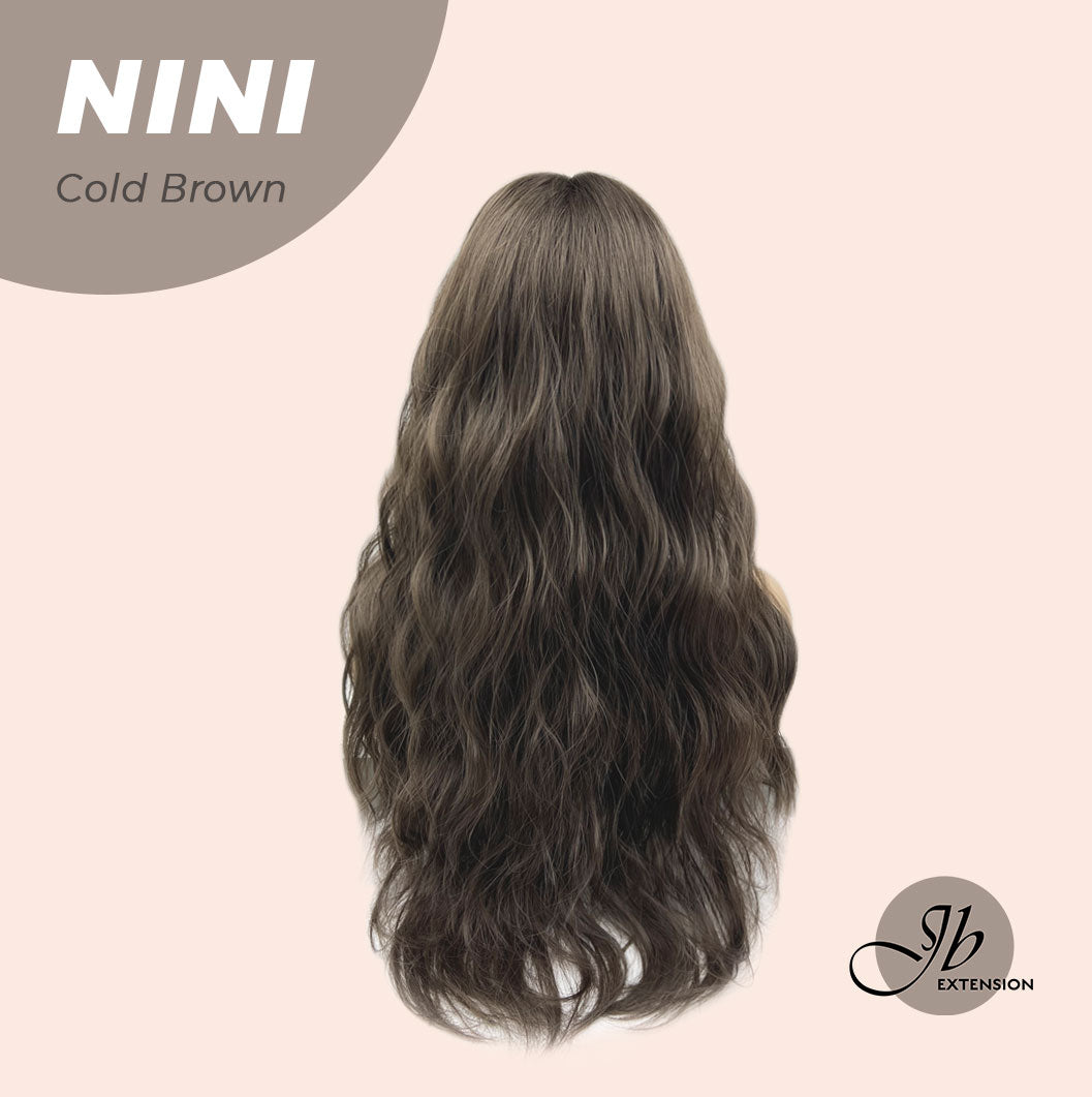 JBEXTENSION 24 Inches Cold Brown Body Wave Wig With Cute Bangs NINI