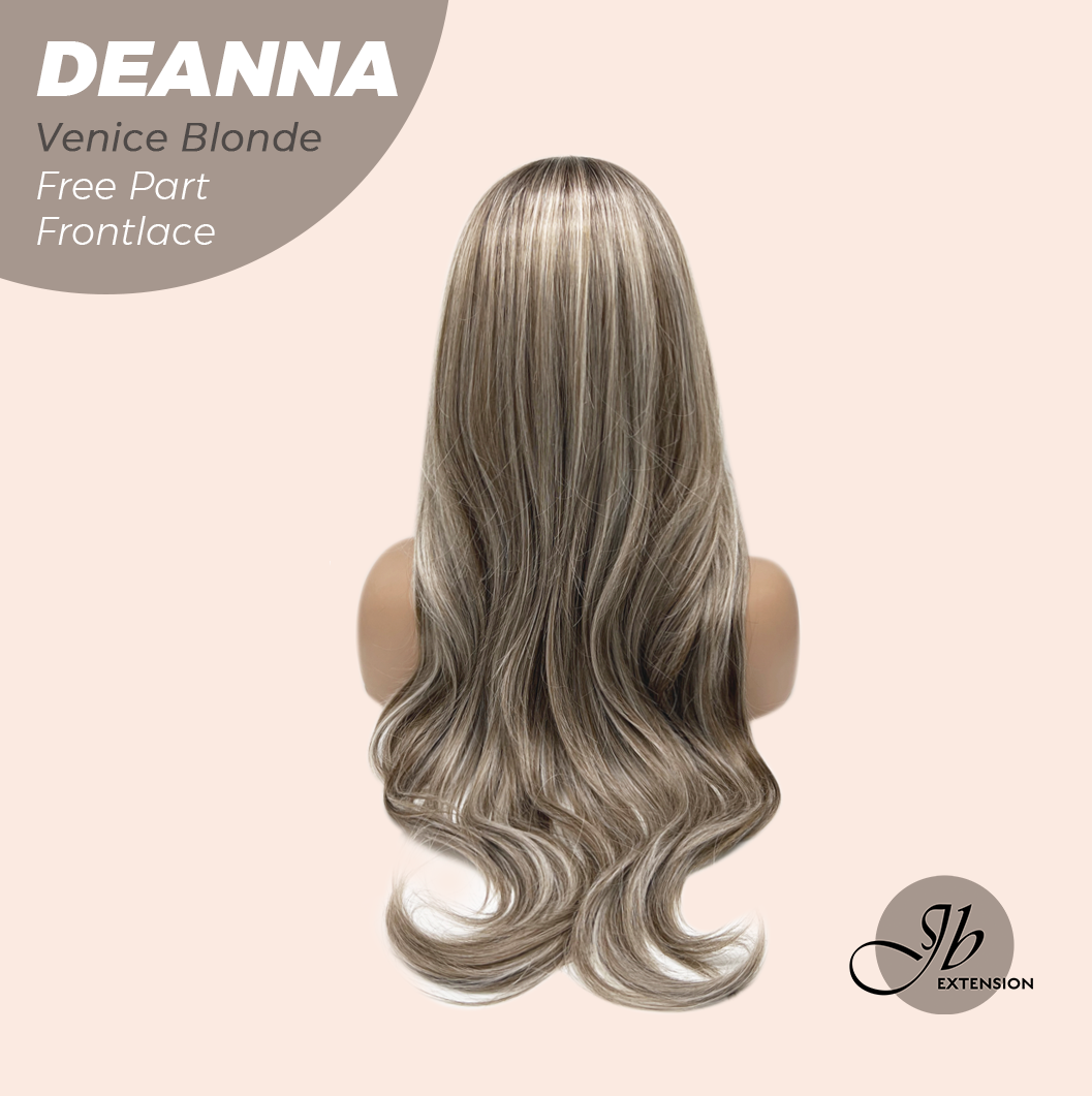 JBEXTENSION 28 Inches Long Venice Blonde Curly Pre-Cut Free Part Frontlace Glueless Wig DEANNA VENICE BLONDE