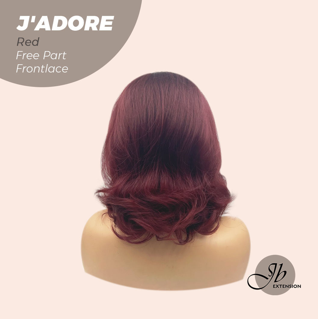JBEXTENSION 10 Inches Red Curly Lace Front Wig.Pre Plucked 13*4 HD Transparent Lace Frontal Handmade Futura Fiber Swiss Lace Synthetic Fiber Glueless Wig JADOR RED