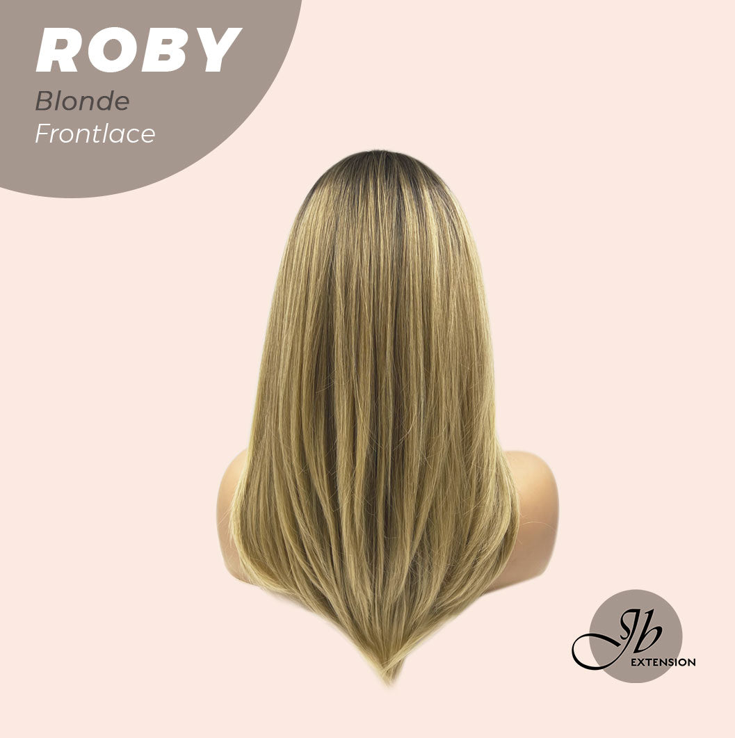 JBEXTENSION 22 Inches Blonde Medium Length Women Pre-Cut Frontlace Glueless Wig ROBY BLONDE