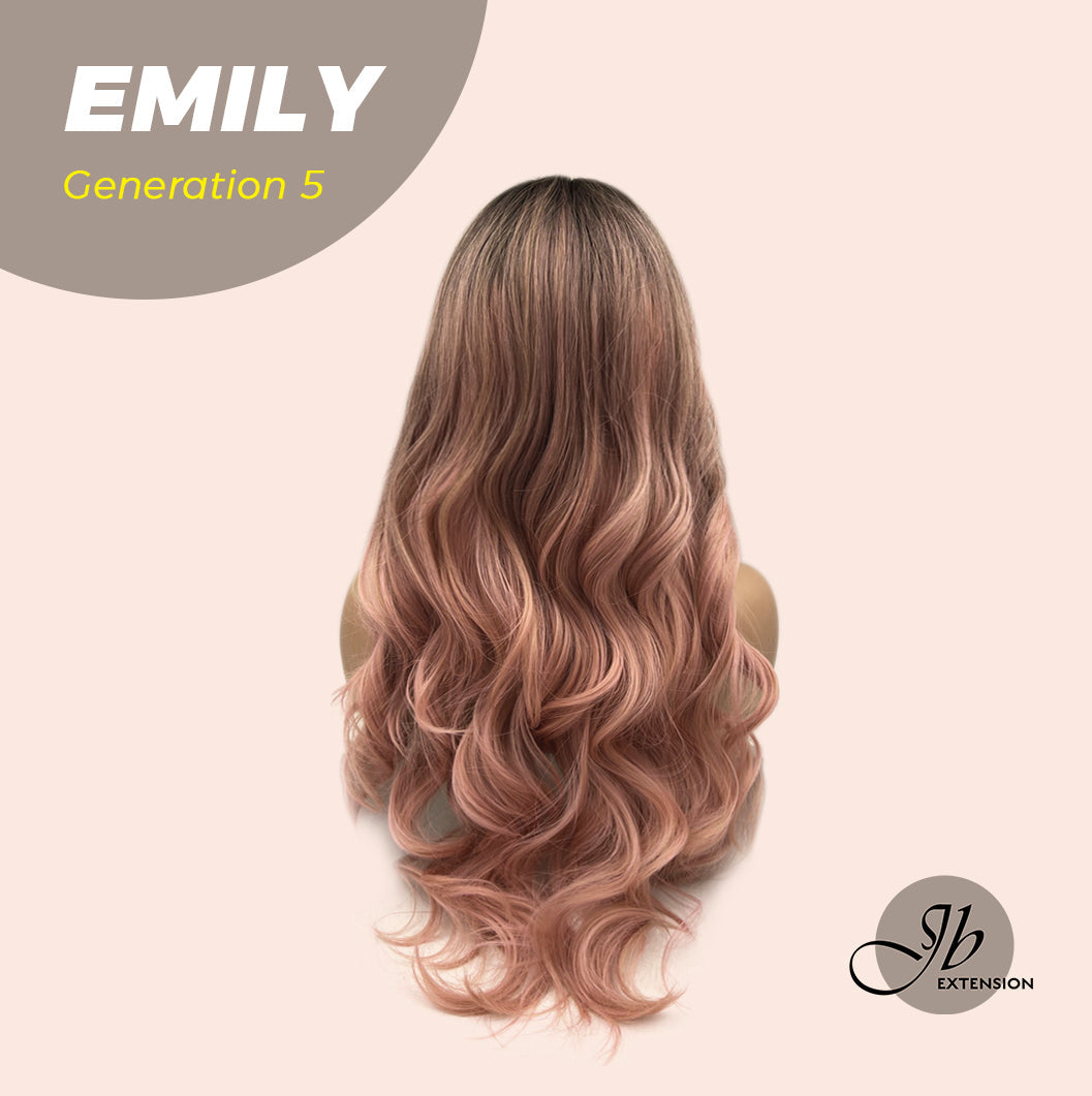 JBEXTENSION GENERATION FIVE 26 Inches Curly Ombre Pink Women Wig Without Bangs EMILY G5