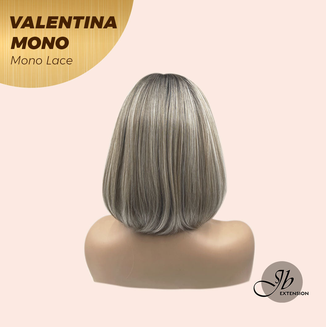 JBEXTENSION VALENTINA MONO Monofilament Handmade Wig 6X5 Full Monofilament Hand Tied Top Wig 12 Inches Ombre Brown Full Mono Lace Wig With Anti-slip Silicone Strips Glueless Wig VALENTINA MONO【BENDY EAR TABS】