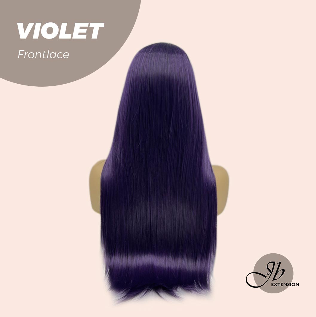 JBEXTENSION 26 Inches Dark Purple Color Long Straight Frontlace Glueless Wig VIOLET