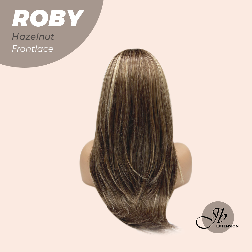 HOT OF SEASON - 22 Inches Hazelnut Blonde Highlight Women Pre-Cut Frontlace Glueless Wig ROBY HAZELNUT