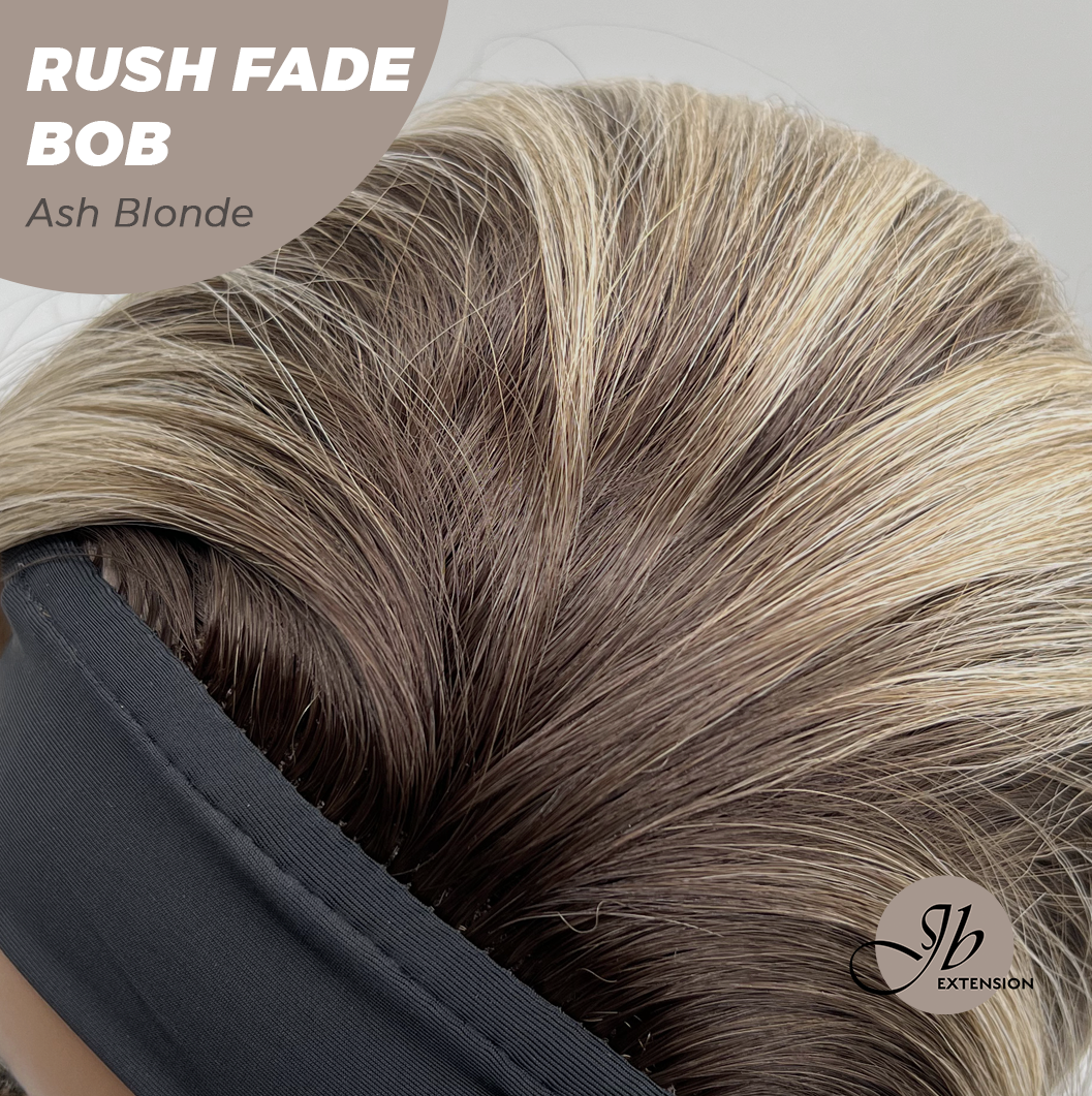 JBEXTENSION 12 Inches Short Hair Ash Blonde Headband Wig RUSH FADE BOB - ASH BLONDE