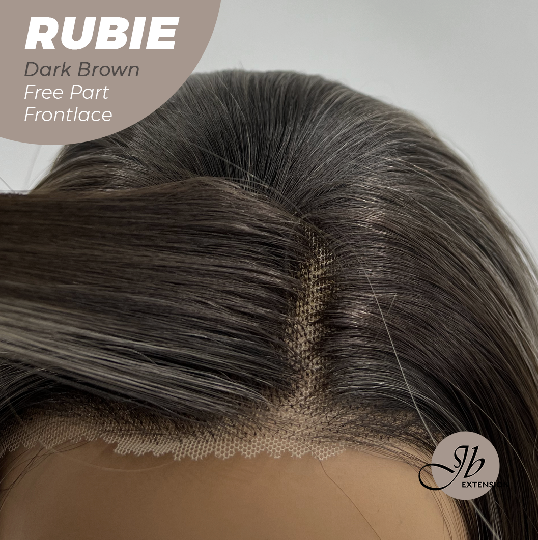 Get the Influencer Look with 30 Inches Dark Brown With Highlight Long Straight Fiber X-RUBIE DARK BROWN