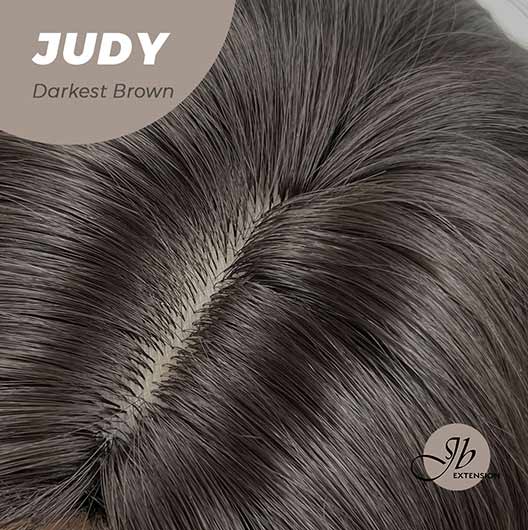 JBEXTENSION 26 Inches Long Curly Tea Black Darkest Brown Color Wig JUDY DARKEST BROWN