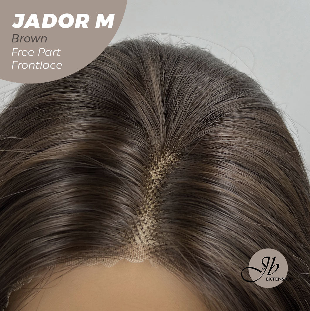 JBEXTENSION 20 Inches Brown Curly Lace Front Wig.Pre Plucked 13*4 HD Transparent Lace Frontal Handmade Futura Fiber Swiss Lace Synthetic Fiber Glueless Wig JADOR M BROWN