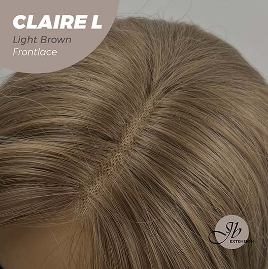 JBEXTENSION 26 Inches Light Brown Body Wave Pre-Cut Frontlace Glueless Wig CLAIRE L LIGHT BROWN