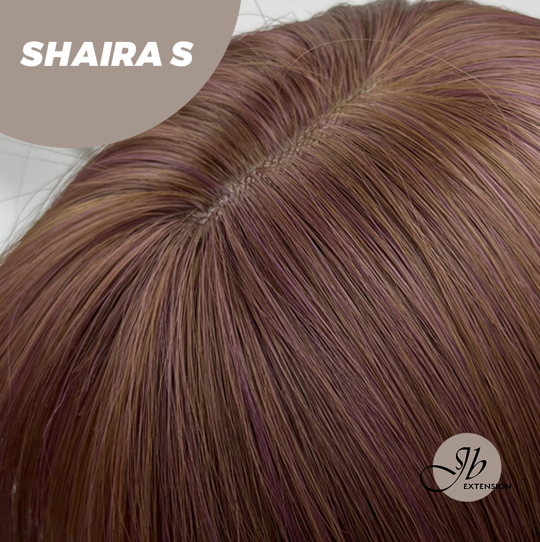 JBEXTENSION 12 Inches Bob Cut Mix Dark Pink Straight Short Wig SHAIRA S