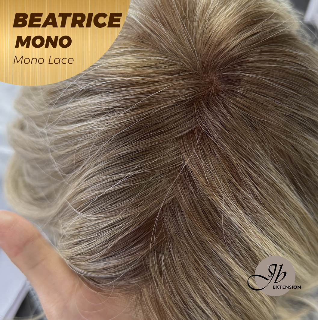 [PRE-ORDER] JBEXTENSION BEATRICE MONO Monofilament Handmade Wig 6X5 Full Monofilament Hand Tied Top Wig 17 Inches Golden Blonde Mono Lace Wig Glueless Wig BEATRICE MONO【BENDY EAR TABS】