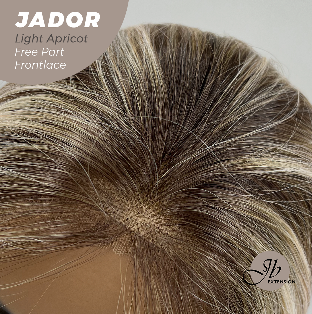 JBEXTENSION 10 Inches Light Apricot Curly Lace Front Wig.Pre Plucked 13*3 HD Transparent Lace Frontal Handmade Futura Fiber Swiss Lace Synthetic Fiber Glueless Wig JADOR LIGHT APRICOT