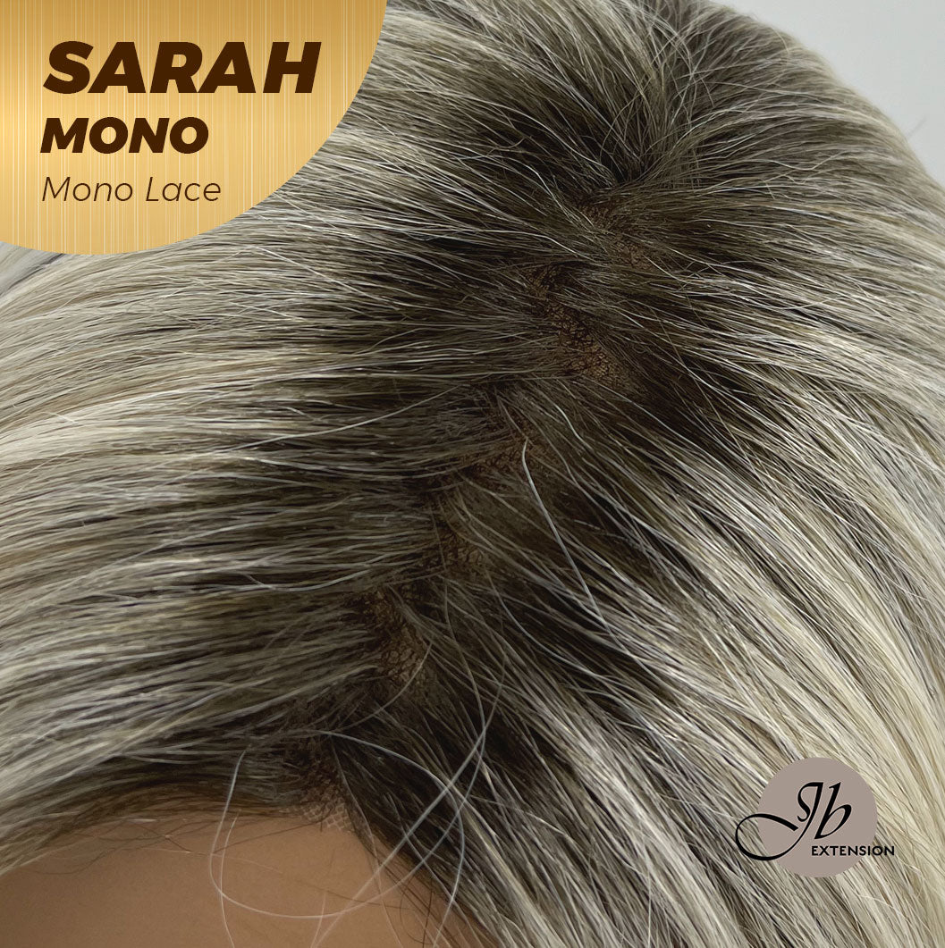 JBEXTENSION SARAH MONO Full Monofilament Wig 22 Inches Blonde Color Full Mono Lace Glueless With Anti-slip Silicone Strips Wig SARAH MONO【BENDY EAR TABS】