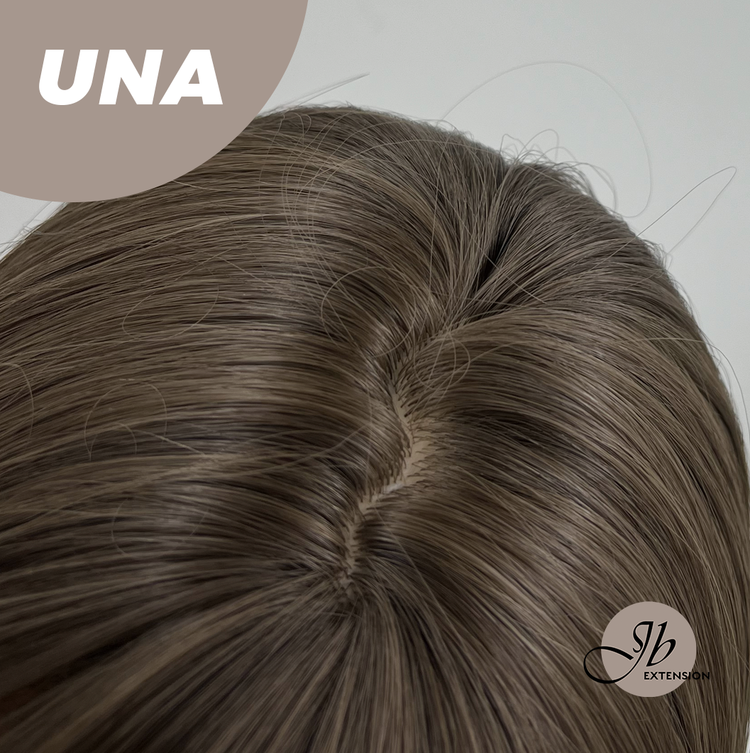 JBEXTENSION 22 Inches Cold Brown Wave With Bangs Wig UNA