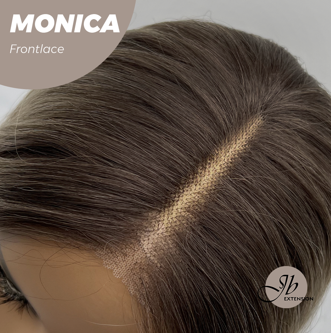 HOT OF SEASON - 26 Inches Curly Ash Blonde with Dark Root Pre-Cut Frontlace Glueless Wig MONICA