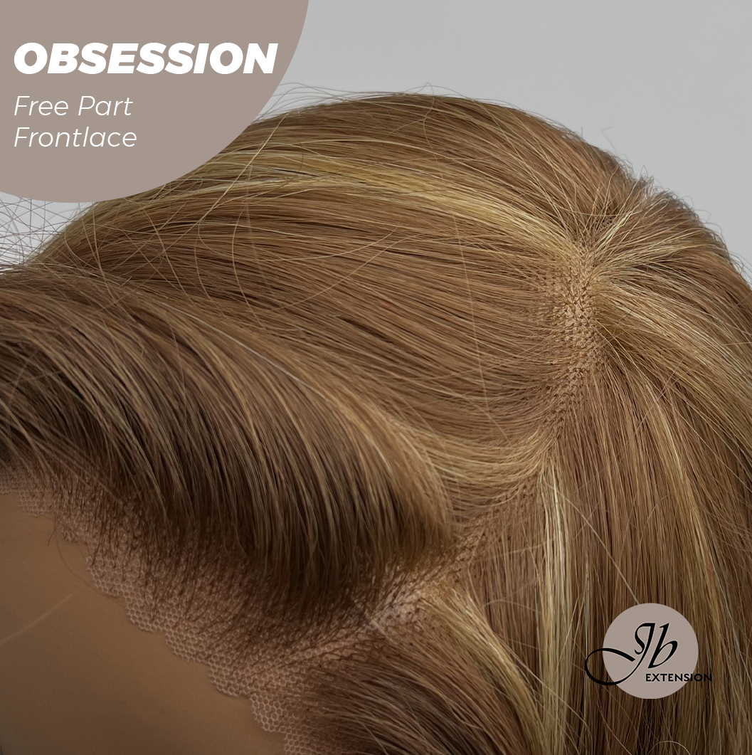 Nichole's Selection - 24 Inches Brown With Highlight Wave 13X6 Pre-Cut Free Part Frontlace Glueless Wig OBSESSION