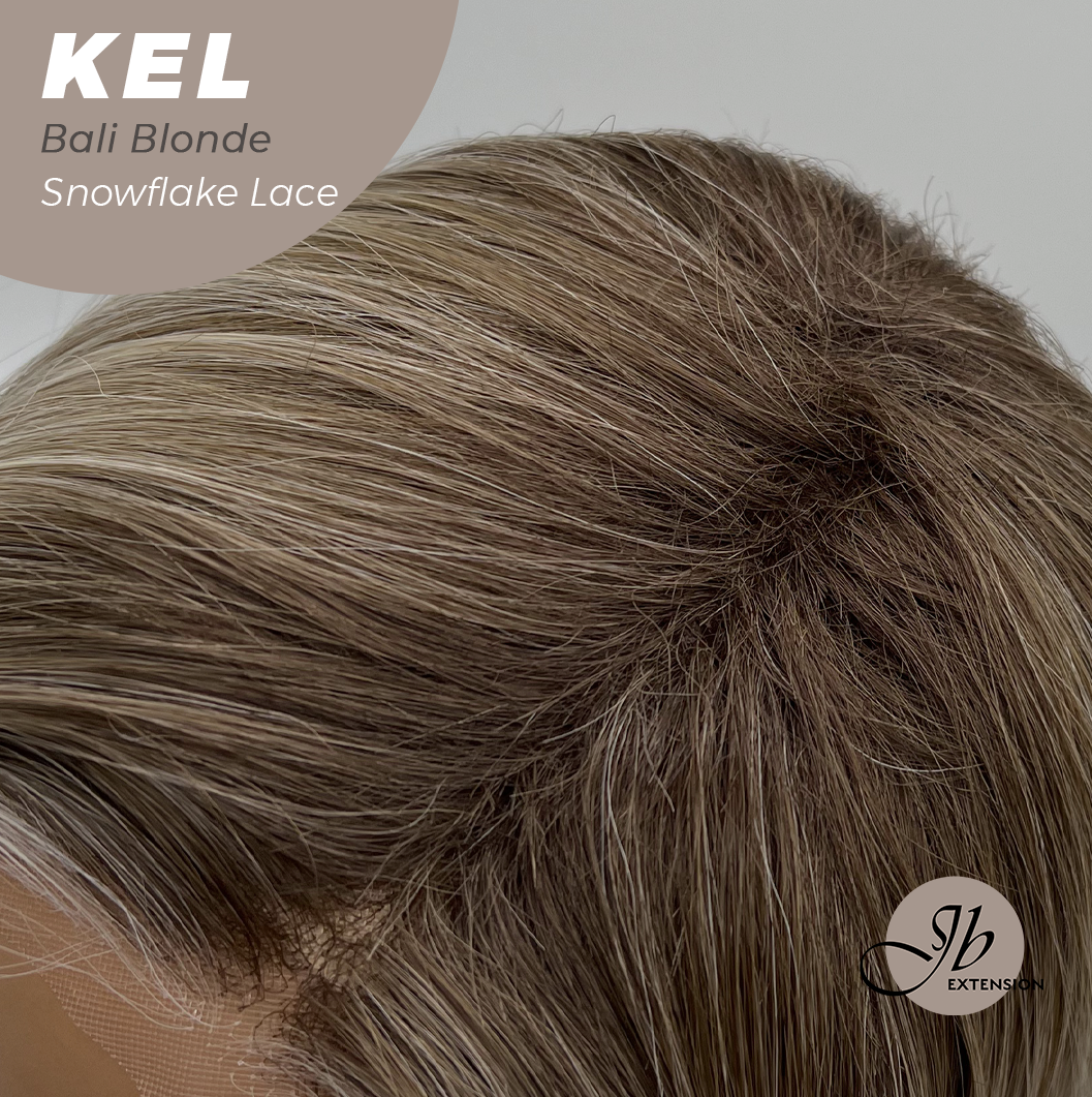 JBEXTENSION 22 Inches Bali Blonde Pre-Cut Snowflake Lace Frontlace Glueless Wig KEL BALI BLONDE【PERMATEASE】【BENDY EAR TABS】- S/M